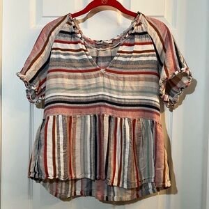 🦋 Esprit Multicolor Striped Blouse size medium